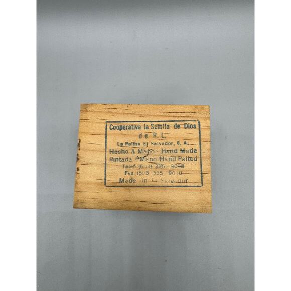 Nahanche Folk Art Wood Box Hand Painted El Salvador Toucan Bird Village VTG - Picture 8 of 9